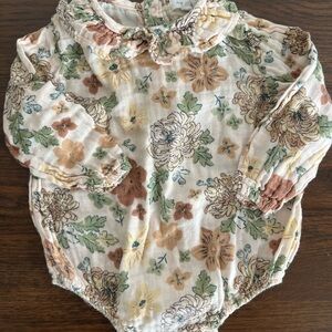 Floral Long Sleeve Baby Romper Angel Dear Muslin